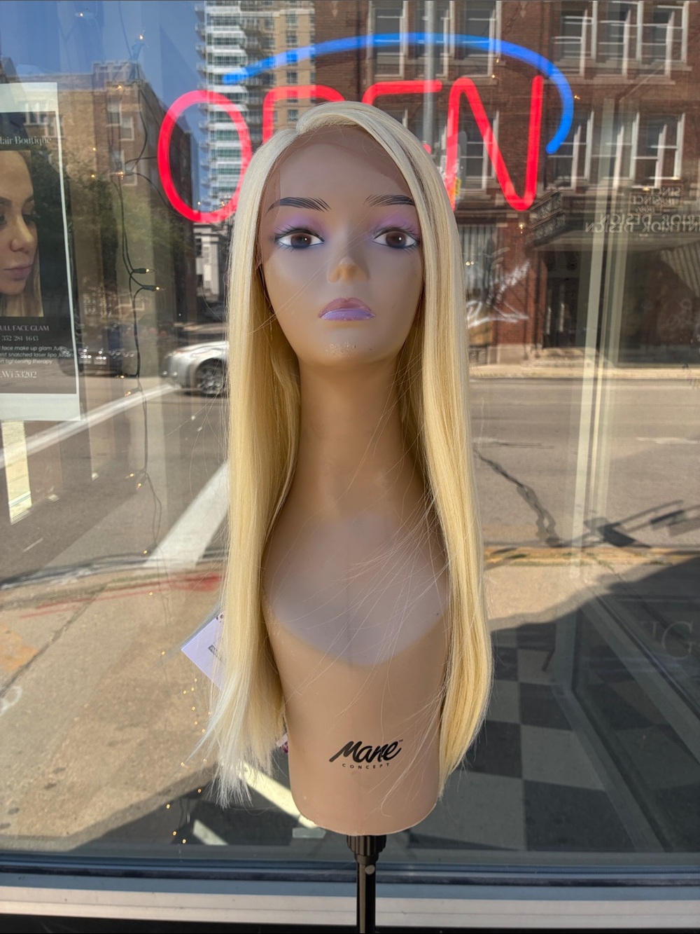 Icy blonde Straight Long Wig - Sleek Women's Hairstyle